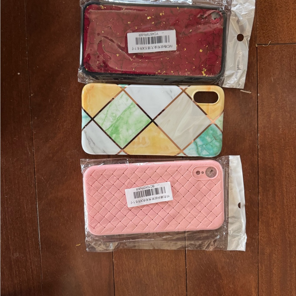 Stylish Phone Case Set for iPhone XR- Red, Multicolor, Pink
